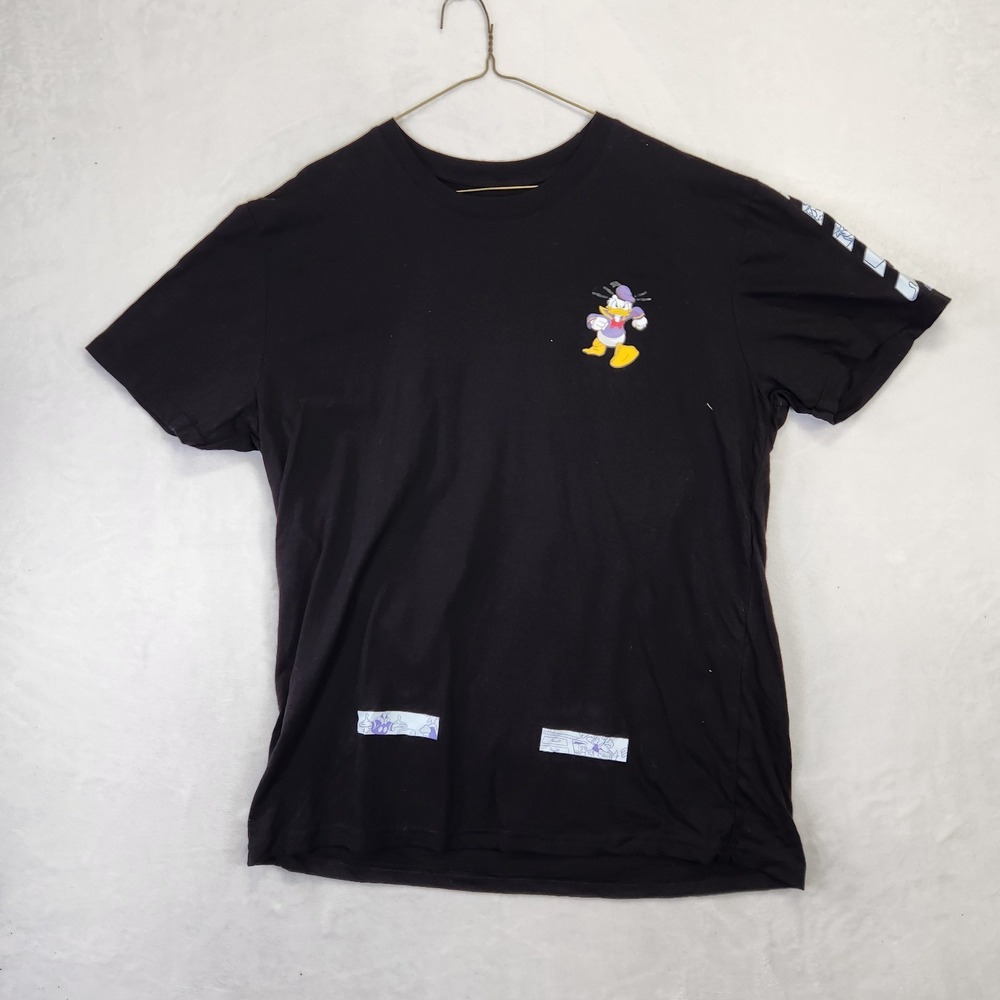 Disney Donald Duck Graphic T Shirt Mens 2XL Black Short Sleeve Cartoon Tee NWT